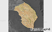 Satellite Map of Lecce, darken, desaturated