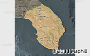 Satellite Map of Lecce, darken, semi-desaturated