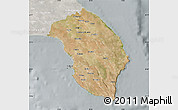 Satellite Map of Lecce, lighten, semi-desaturated