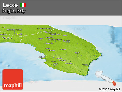 Physical Panoramic Map of Lecce