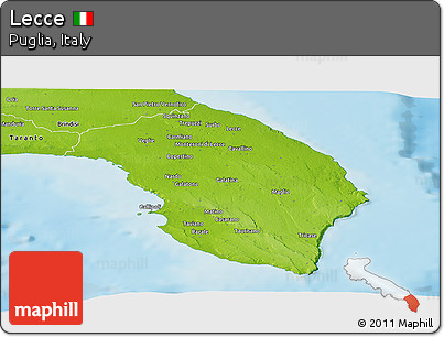Physical Panoramic Map of Lecce
