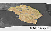 Satellite Panoramic Map of Lecce, darken, desaturated