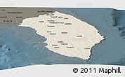 Shaded Relief Panoramic Map of Lecce, darken