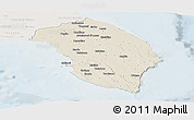 Shaded Relief Panoramic Map of Lecce, lighten