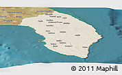Shaded Relief Panoramic Map of Lecce, satellite outside