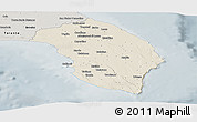 Shaded Relief Panoramic Map of Lecce, semi-desaturated