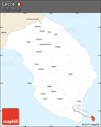 Classic Style Simple Map of Lecce