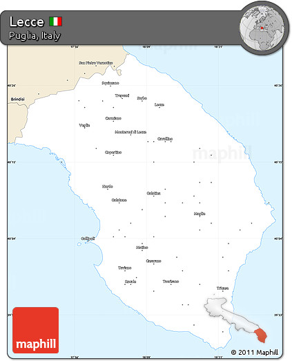 Classic Style Simple Map of Lecce