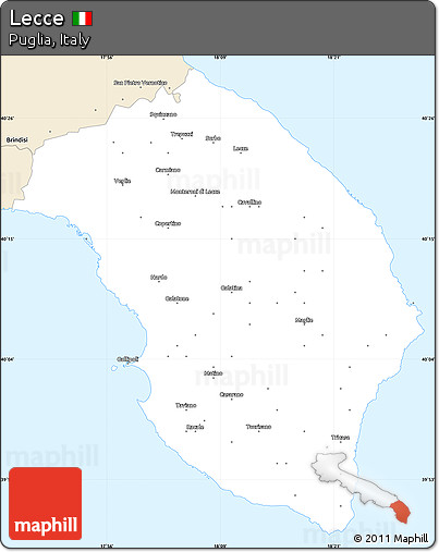 Classic Style Simple Map of Lecce