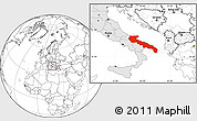 Blank Location Map of Puglia, highlighted country