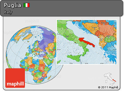Political Location Map of Puglia