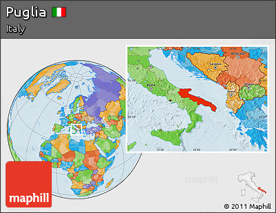 Political Location Map of Puglia