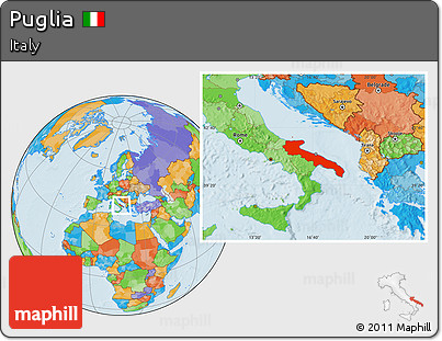 Political Location Map of Puglia