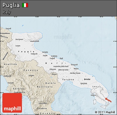 Classic Style Map of Puglia