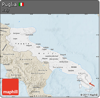 Classic Style Map of Puglia