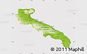 Physical Map of Puglia, cropped outside