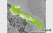Physical Map of Puglia, darken, desaturated