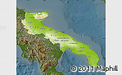 Physical Map of Puglia, darken