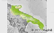 Physical Map of Puglia, desaturated