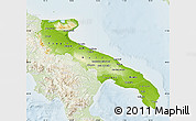 Physical Map of Puglia, lighten