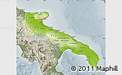 Physical Map of Puglia, semi-desaturated