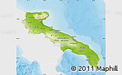 Physical Map of Puglia, single color outside
