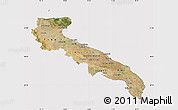 Satellite Map of Puglia, cropped outside