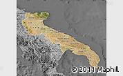 Satellite Map of Puglia, desaturated