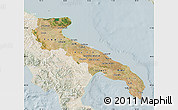 Satellite Map of Puglia, lighten