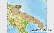 Satellite Map of Puglia, physical outside