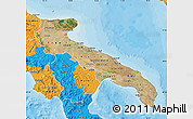Satellite Map of Puglia, political outside