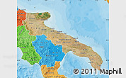 Satellite Map of Puglia, political shades outside