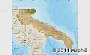 Satellite Map of Puglia, shaded relief outside