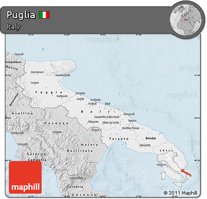 Silver Style Map of Puglia