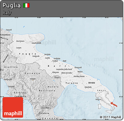 Silver Style Map of Puglia