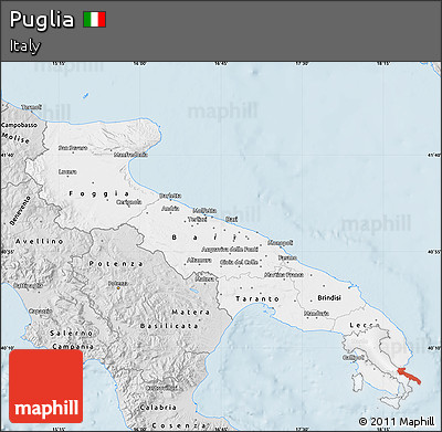 Silver Style Map of Puglia