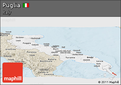 Classic Style Panoramic Map of Puglia