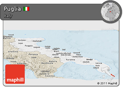 Classic Style Panoramic Map of Puglia
