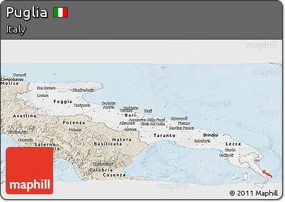 Classic Style Panoramic Map of Puglia