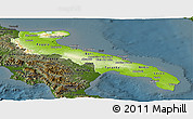 Physical Panoramic Map of Puglia, darken