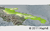 Physical Panoramic Map of Puglia, darken, semi-desaturated