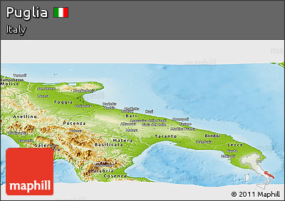 Physical Panoramic Map of Puglia