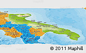 Physical Panoramic Map of Puglia, political outside