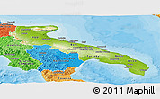 Physical Panoramic Map of Puglia, political shades outside