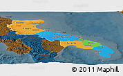 Political Panoramic Map of Puglia, darken