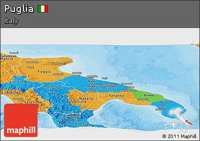 Political Panoramic Map of Puglia