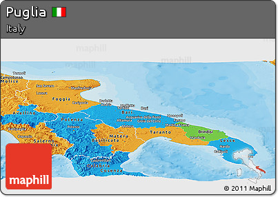 Political Panoramic Map of Puglia