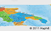 Political Panoramic Map of Puglia, political shades outside