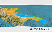 Political Panoramic Map of Puglia, satellite outside