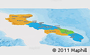 Political Panoramic Map of Puglia, single color outside